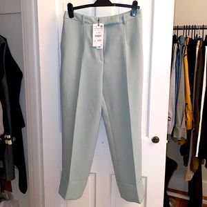 Zara mint green cuffed trousers {Never Worn}